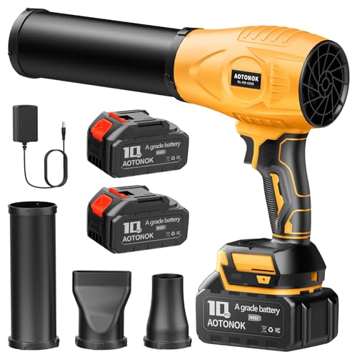 Leaf Blower Cordless 21V with 2 Batteries, Fast Charger