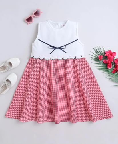 Image of Dresses for Kids Girls, Stylish Knee Length Once Piece Denim Frocks for Girls, Casual Dress for Summer & Special Party Occasion