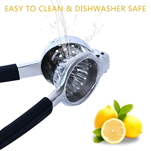 Extra Large Lemon Squeezer Stainless Steel - Easy Squeeze Heavy Duty Manual Lemon Juicer With Non-Slip Silicone Handle - Ergonomic Citrus Squeezer & Fruit Juicer For Small Oranges, Limes #TOP4