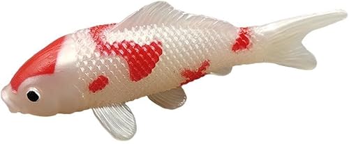 Simulación Koi Falsa Carpa Modelo Props Adornos Decorativos Pecera Paisaje Peces Juguete Acuario Ornamental Peces de PVC Carpa Rojo y Blanco Hogar