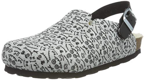 Mule Bayton Noma pour fille en cuir gris avec semelle confortable