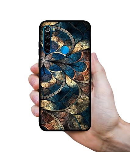 Image of Fractional Pattern Design Premium 2D Printed Metal Back Case Cover for Mi Redmi Note 8 4G