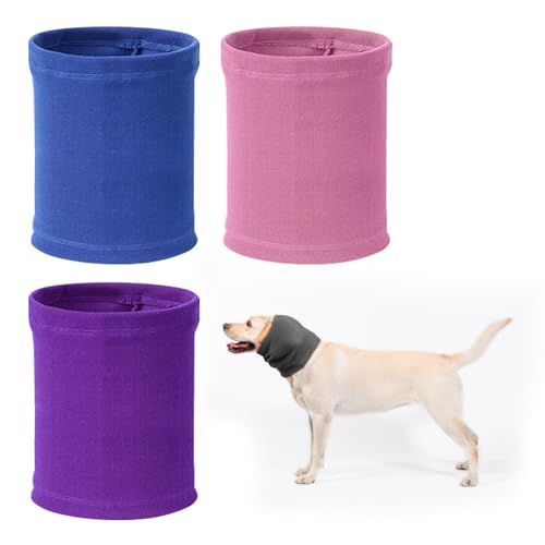 Aomig Ohrenschützer für Hunde Hundemütze Haustier Hunde Gehörschutz Hunde Ohrenklappe Hund Kopfwickel Hals und Ohren Wärmer Hunde Ohrenschutz Gehörschutz für Hunde Silvester Hundekopfhörer (Grau,M)