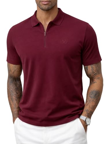 Image of Veirdo Men's Regular Fit Interlock Polo T-Shirt, Cotton Fabric, Half Sleeves,Stylish Collared Neck, Perfect for Casual and Office Wear, Soft, Comfortable (S-2XL)