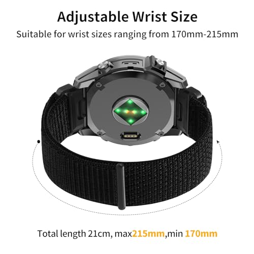 Image of 22mm Nylon Watch Bands for Garmin tactix 8 /Fenix 8 pro 47mm /Fenix E /Fenix 7 /Fenix7 Pro /Fenix 6 Pro /Fenix 6,QuickFit Sport Band for Fenix5 /Fenix 5 Plus /Forerunner 970 /965 /945 /Descent G2 /G1 Solar