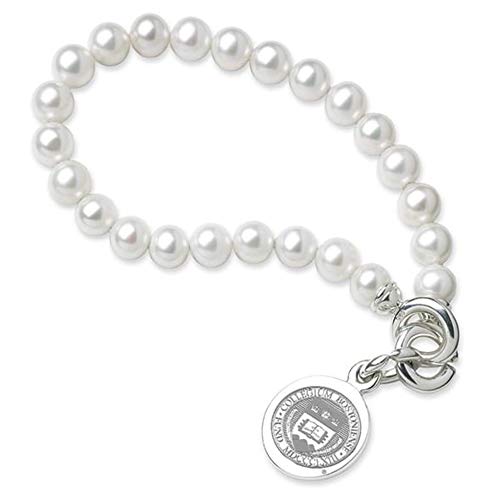 M. LA HART Boston College Pearl Bracelet with Sterling Silver Charm