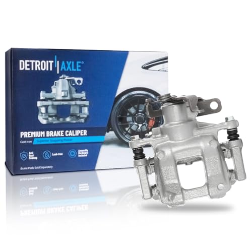 Image of Detroit Axle - Rear Left Brake Caliper for Ford 2015-2019 Transit-150 | Transit-250 Transit-350 HD, Driver Side Disc Brake Caliper with Bracket 2016 2017 2018 Replacement