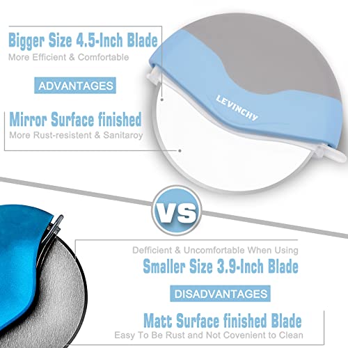 image for LEVINCHY Pizza Cutter Wheel, Detachable Blade Easy to Clean, Ergonomic