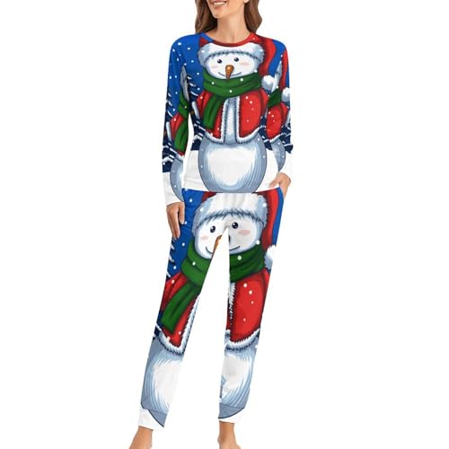 Pyjama femme bonhomme de neige cocooning pour vos soirées d'hiver au chaud