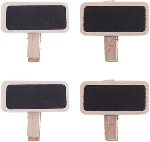 Miniatura 8 de PRETYZOOM 50 clips de madera para pizarra pequeña para pizarra de mensaje, letrero de pizarra para pizarra de mensajes, clips de etiquetas para