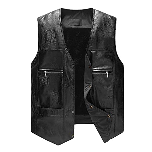 Gilet en cuir synthétique homme XL chaud pour morphologie forte