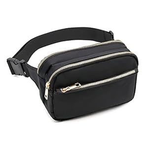 Long Keeper Bumbags for Ladies – Black Fashion Waist Packs Fanny Pack for Women Festival Bum Bag with Adjustable Belt…