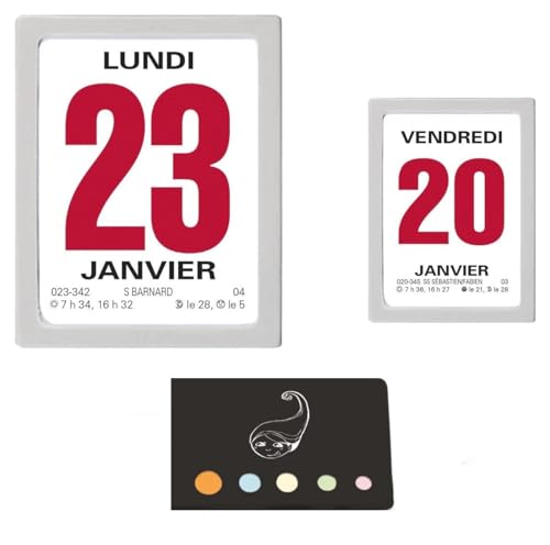 Lot De 2 Calendriers 2026 à Effeuiller Oberthur : Grand Format Classique + Mini Classique + 1 Index Adhésif Blumie
