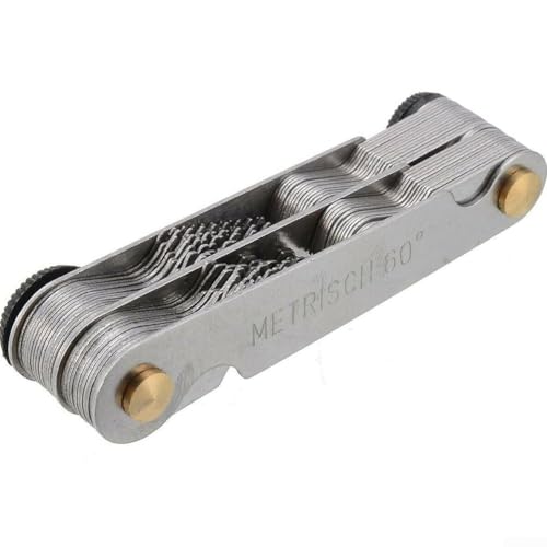 Misuratore di filettatura a 60 gradi con interruttore rotante, strumento di misurazione accurato con 52 fogli