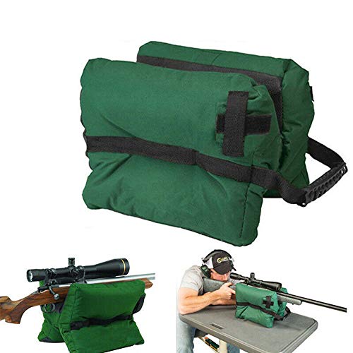 Ace Hunter Unfilled Front Shooter's Gun Rest Sand Bags Rifle Shooting Bench Steady Green