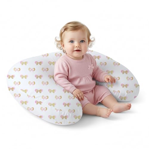 Image of Little Grape Land Nursing Pillow, Upgraded Breast Feeding Pillow for Mom, Breastfeeding & Bottle Feeding for 0–16 Months, Machine Washable Cover with Firm Breathable Filling for Tummy Time, Butterfly