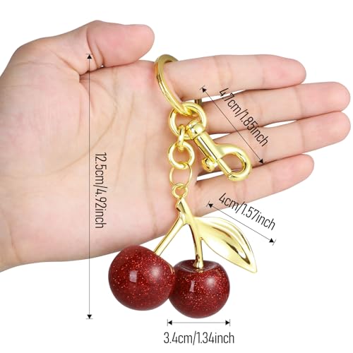 HIRESC Cherry Bag Charms Keychains Gifts for Women Girls - image 3