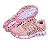 Tênis Esportivo Feminino, Preto e Rosa, Solado Flexível, Running e Caminhada mega oly (rose, BR, Adulto, Numérico, 40)