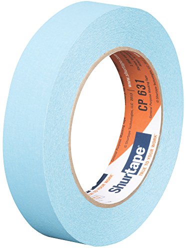 Shurtape Cp 631 General Purpose Grade, Medium-High Adhesion Colored Masking Tape, Social Distancing Marking, 24Mm X 55M, Light Blue, Case Of 36 Rolls (164309) #TOP1