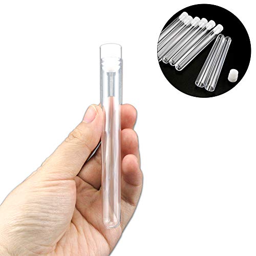 Twdrer 50 Pcs Clear Plastic Test Tubes With Cap And Rack For Scientific Experiment,Halloween,Christmas,Scientific Theme Party Decoration,Candy Storage(12Mm X 100Mm) #TOP3