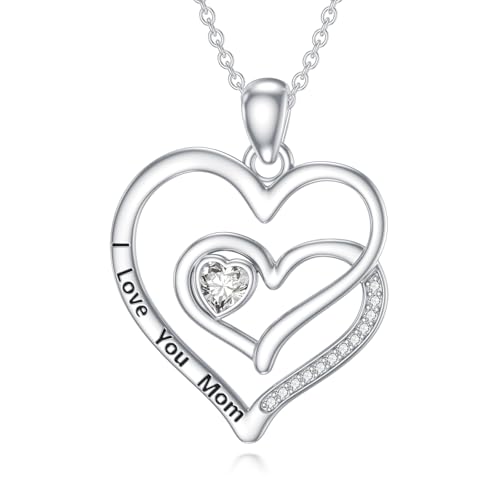 Collier double cœur symbole d'amour éternel pour célébrer maman