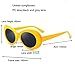 Armear Women Vintage Clout Goggles Oval Sunglasses Retro Hip Hop Style Small Round Eyeglasses Yellow