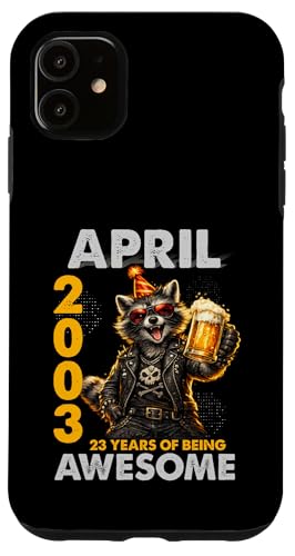 23rd Birthday Raccoon Beer April 2003 Vintage 23 Years Old �X�}�z�P�[�X iPhone 11 �p