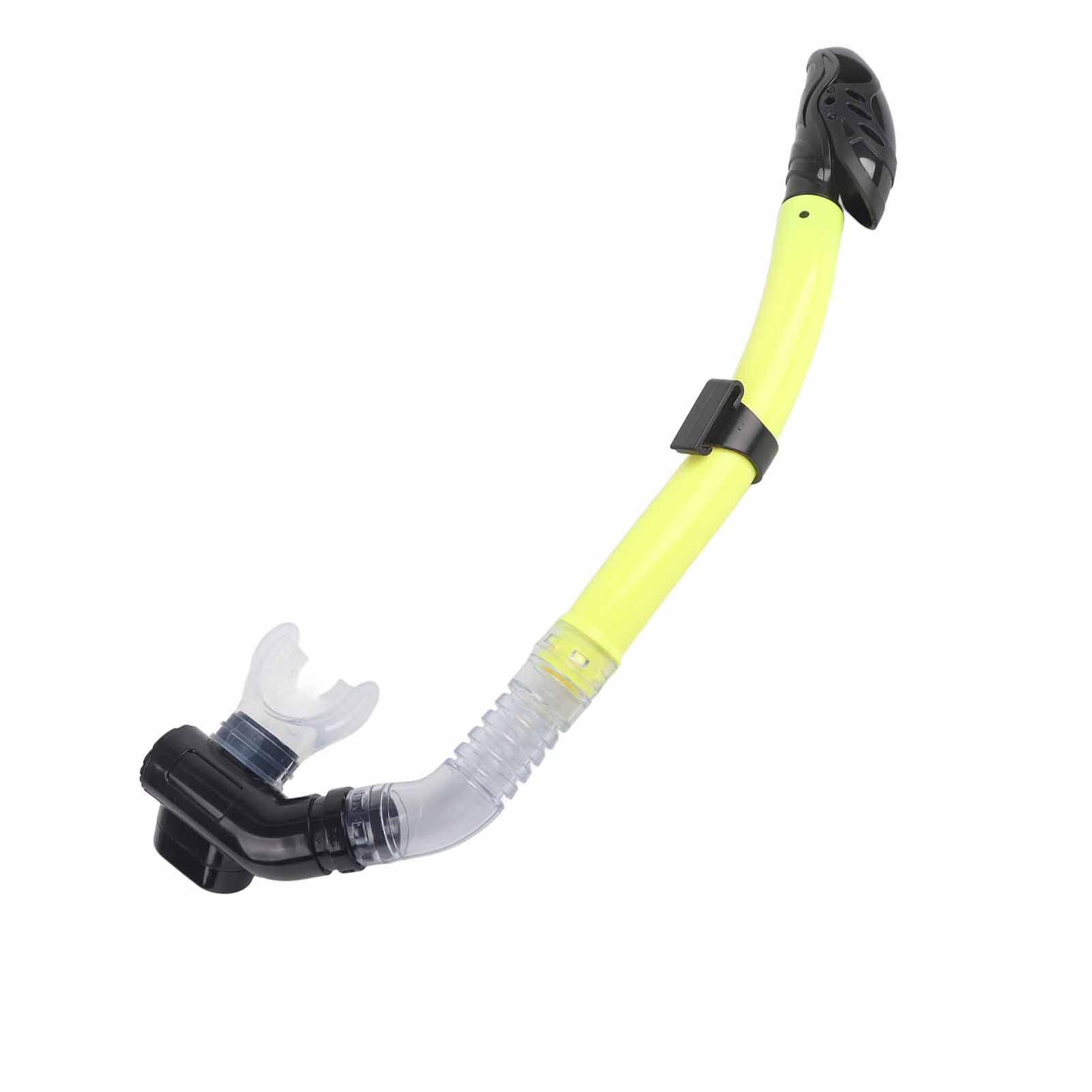 VGEBY Silicone Mouthpiece Snorkel, Full Dry Breathing Tube, Rotatable Pipe Buckle, PVC Tube for Comfortable Snorkeling, Water Diving (Yellow)
