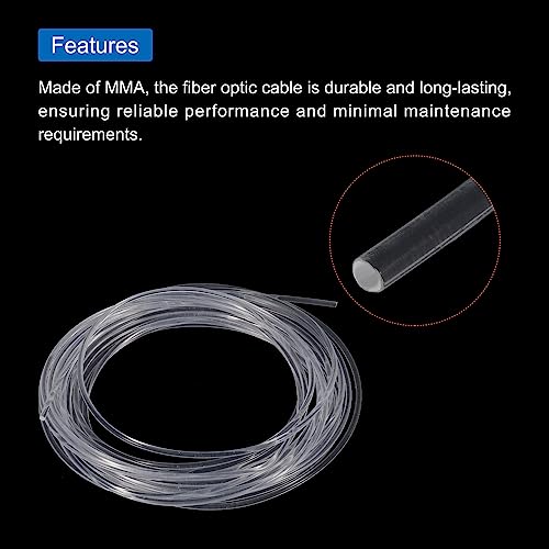Image of MECCANIXITY PMMA Fiber Optic Light Side Glow Cable, 4mmx9m LED Transparent for Hotels, KTV, DIY Art, Home Decoration