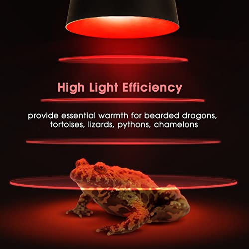 Image of Briignite Reptile Heat Lamp Red, 50W G9 Heat Bulb & Dome Reptile Light Fixture, Aluminum Reflector, Dimmable Heat Lamp for Chicken, Turtle, Snake, Gecko, Lizard, 2 Pack