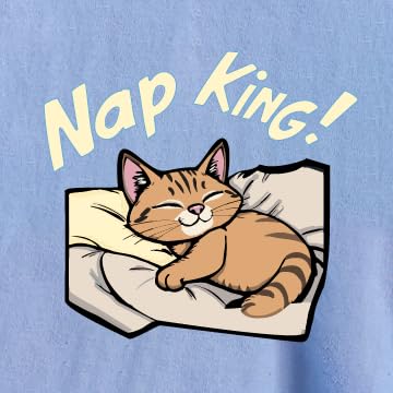 Image of Thunder Tails Printed Cat T-Shirt for Small to Large Cats & Kittens | Lightweight Breathable Cotton Pet Apparel | Cute & Stylish, Comfortable Round Neck Cat Clothes (M, Baby Blue)