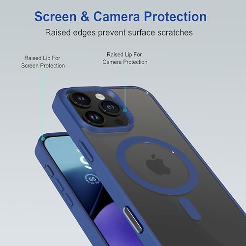 Image of amazon basics Back Case Cover for iPhone 16 Pro Max | Compatible for iPhone 16 Pro Max Back Cover | Scratch-Resistant Back Cover | Navy Blue