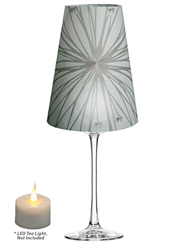 Royal Designs Vellum Tea Light Paper Wine Glass Lampshade, Gray Starburst, Set Of 60 #TOP1