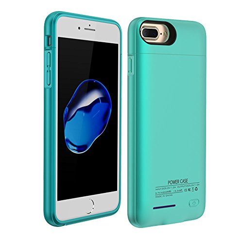 Leaber 4200mAh Battery Case For Both Iphone 7 Plus and Iphone 6(S) Plus 5.5 inch Portable Charger Case Slim Protective Case External Battery Rechargeable Backup Case (Blue)
