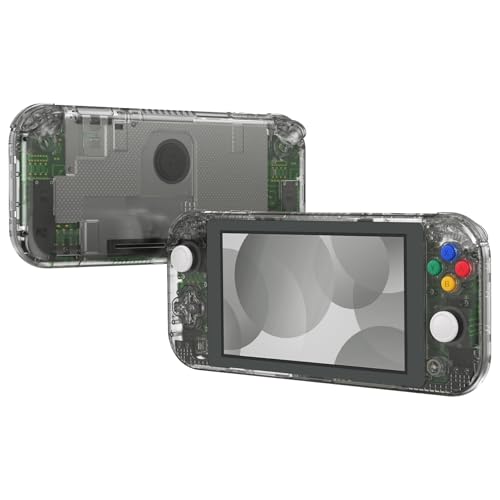 Image of eXtremeRate Crystal Clear Black DIY Replacement Shell for Nintendo Switch Lite, NSL Handheld Controller Housing w /Screen Protector, Custom Case Cover for Nintendo Switch Lite [Controller NOT Included]