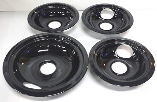 Cooking Appliances Parts DB6 for GE Range Porcelain Black Drip Pans Bowls 4 PK 3-WB31M20 1-WB31M19
