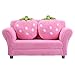 DREAMADE Poltrona per Bambini Divano Morbida Sofa Sedia Mobili da Camera Soggiorno 90x53x48cm (Rosa)