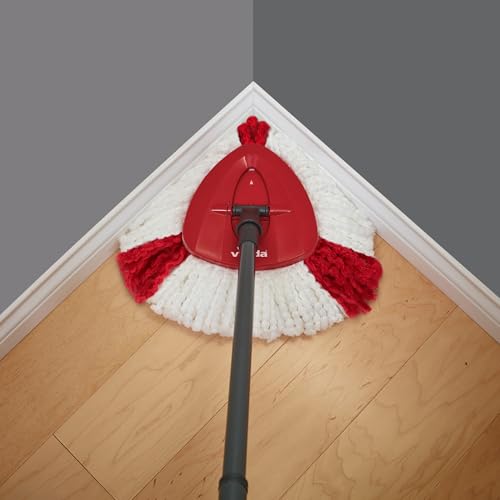 Vileda Easy Wring & Clean spin mop & bucket set with foot pedal | Vileda |3-Piece Handle 130 cm |Floor mop with spinning wringer | Turbo Refill 100% Microfibre mop head |