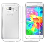 Anti-Bubble Shatterproof Tempered Glass Screen Protector Silicone Anti-Slip Soft TPU Case for Samsung Galaxy Go Prime SM-G530A Phone