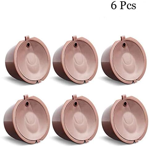 6 Refillable Dolce Gusto Coffee Capsule Reusable Dolce Gusto Coffee Filter with Coffee Spoon,Brush (coffee)