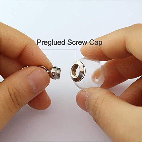 2PCS Fillable Glass Locket Hair Locket Ash Holder Small Ash Urn Cremation Jewelry Blood Vial Necklace3