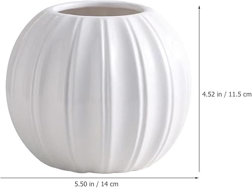 Miniatura 6 de Zerodeko Jarrón floral de cerámica para calabaza, maceta para suculentas, florero seco, único mini maceta para cosecha de otoño, Halloween,