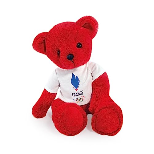 Doudou et Compagnie - Lizenz JO Paris 2024 Olympische und Paralympische Spiele, Bär der französischen Nationalmannschaft, rot, JO2457, 30 cm