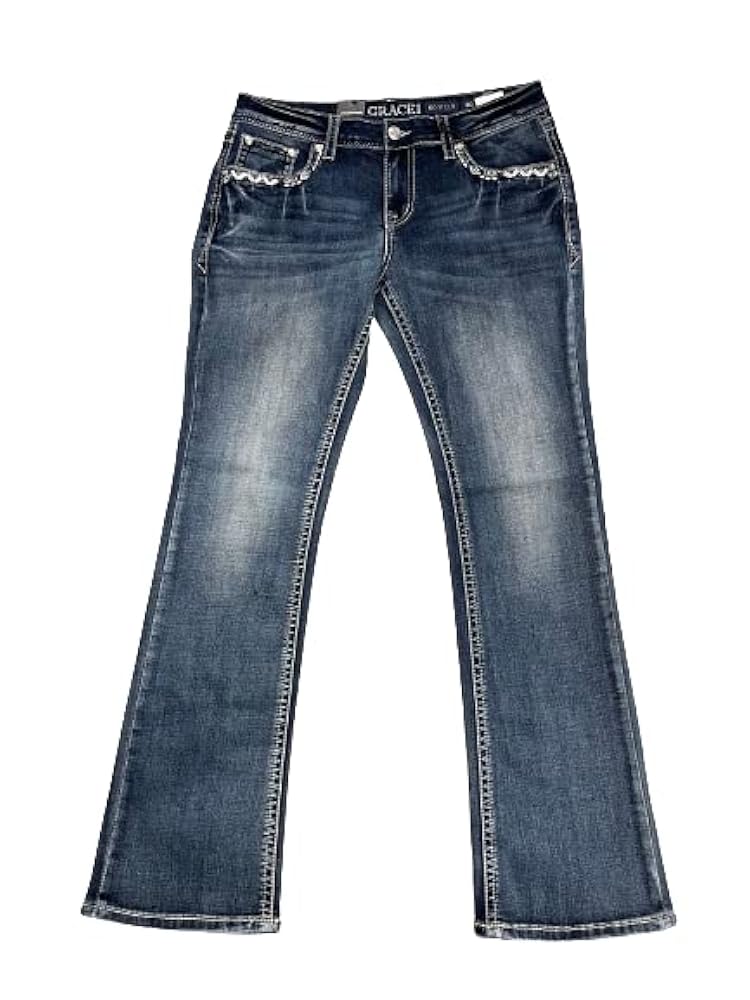 Women's Grace in LA Aztec Bling & Embroidery Western Denim