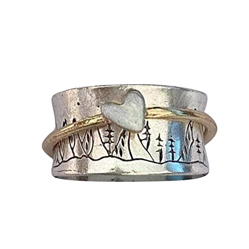 Calm Rings for Women Mountain Jewelry Mountain Ring Ring Stack Rings for Teen Girls