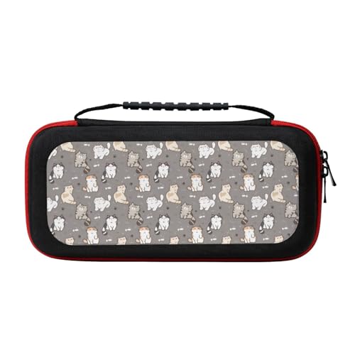 Zateem Switch 有機el ケース Switch 有機elモデル対応 Switch oled ケース ねこ かわいい ネコ 猫柄 防塵 防汚 防水 EVA素材 全面保護型 防水 防塵 防汚 大容量 20枚ゲームカード収納 耐衝撃 ハンドル付き 持