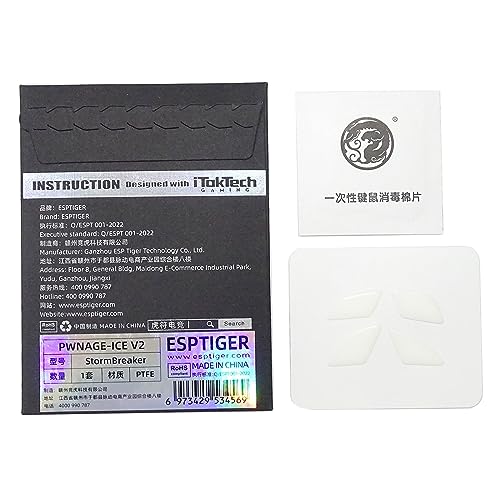KODASW 1Pack Esports Gaming ICE V2 Version Mouse Skates Mouse Feet for PWNAGE StormBreaker Mouse White s Curve PTFE White