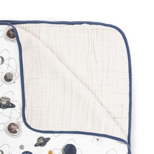 Image of Little Unicorn Muslin Quilt Blanket | 100% Cotton Soft Multi-Layered Muslin Fabric | Toddler & Baby Blanket | 47 inchx47 inch | for Nursery, Crib, Shower Gifts (Planetary)