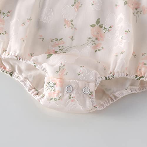 Newborn Babys Girls Embroidered Cheongsam Romper Infant Toddler Short Sleeve Bodysuit with Headband Outfits Set4