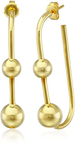 PHUN by Paige Novick Amanda Double Sphere Rectangular Hoop Earrings